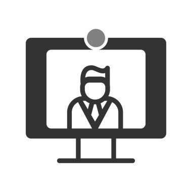 Doktor video çağrı vektör simgesi modern basit ve izole arkaplan