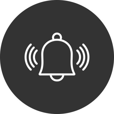 zil simgesi, düz mobil uygulama sembolü veya bildirim