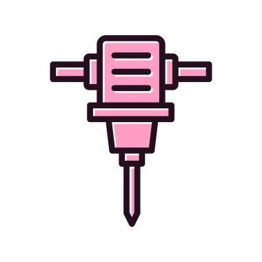 Matkap Deliği Makinesi simgesi, modern vektör illüstrasyon tasarımı.