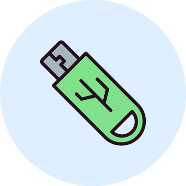 usb flash disk vektör illüstrasyonu