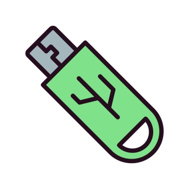 usb flash disk vektör illüstrasyonu