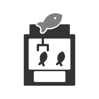 Balıkçılık Makinesi. Web simgesi basit illüstrasyon