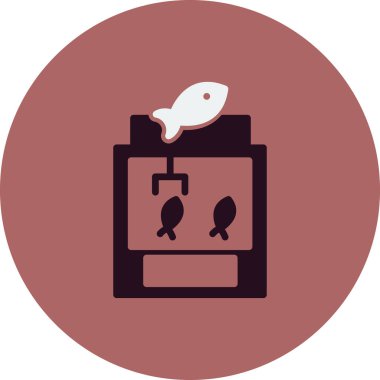 Balıkçılık Makinesi. Web simgesi basit illüstrasyon