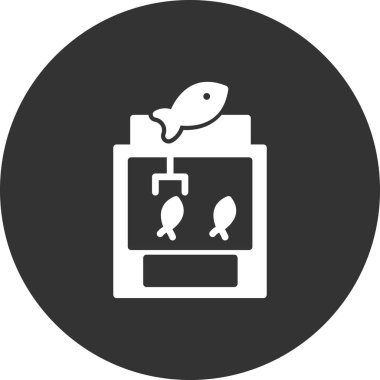 Balıkçılık Makinesi. Web simgesi basit illüstrasyon