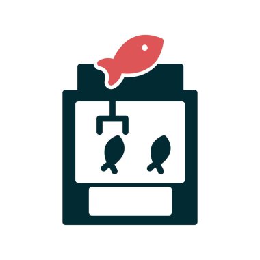 Balıkçılık Makinesi. Web simgesi basit illüstrasyon