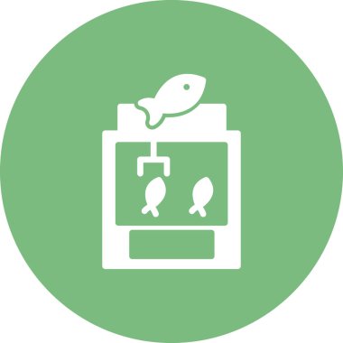 Balıkçılık Makinesi. Web simgesi basit illüstrasyon