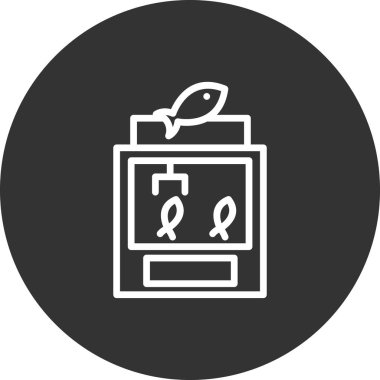 Balıkçılık Makinesi. Web simgesi basit illüstrasyon