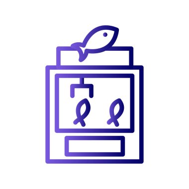 Balıkçılık Makinesi. Web simgesi basit illüstrasyon