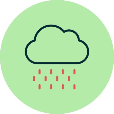 Yağmurlu bulut, hava vektörü simgesi