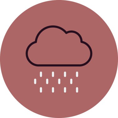 Yağmurlu bulut, hava vektörü simgesi