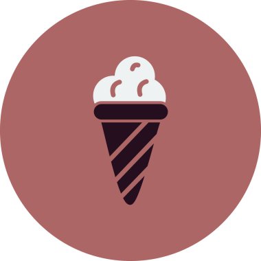 Dondurma külahının vektör simgesi waffle külahında kepçeler 