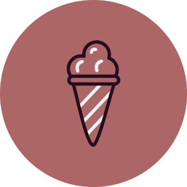 Dondurma külahının vektör simgesi waffle külahında kepçeler 