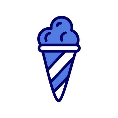 Dondurma külahının vektör simgesi waffle külahında kepçeler 