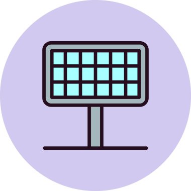 Güneş Paneli basit simgesi, vektör illüstrasyonu