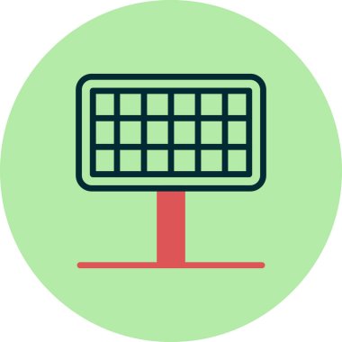 Güneş Paneli basit simgesi, vektör illüstrasyonu