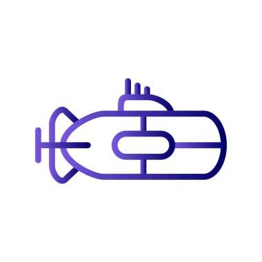 Denizaltı basit simgesi, vektör illüstrasyonu