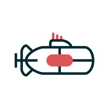 Denizaltı basit simgesi, vektör illüstrasyonu