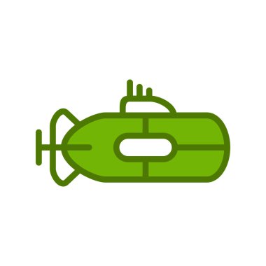 Denizaltı basit simgesi, vektör illüstrasyonu