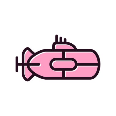 Denizaltı basit simgesi, vektör illüstrasyonu