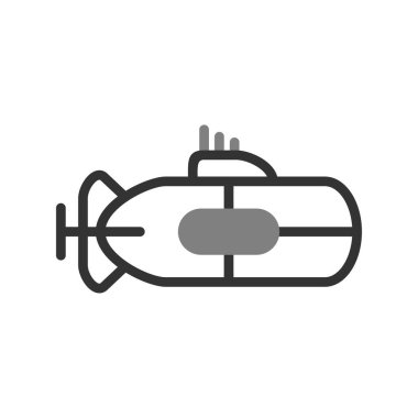 Denizaltı basit simgesi, vektör illüstrasyonu