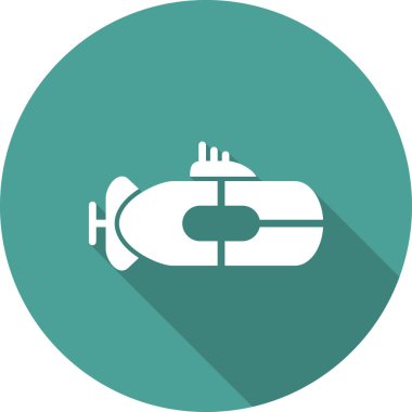 Denizaltı basit simgesi, vektör illüstrasyonu