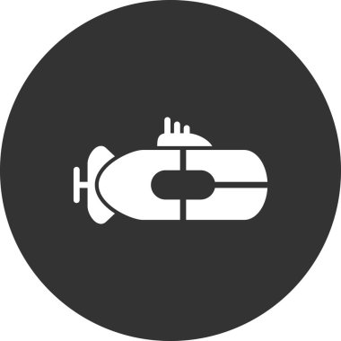 Denizaltı basit simgesi, vektör illüstrasyonu