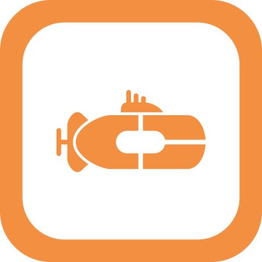 Denizaltı basit simgesi, vektör illüstrasyonu