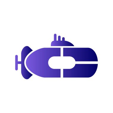 Denizaltı basit simgesi, vektör illüstrasyonu