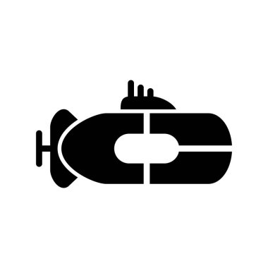 Denizaltı basit simgesi, vektör illüstrasyonu