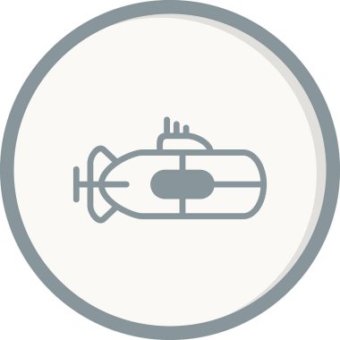 Denizaltı basit simgesi, vektör illüstrasyonu