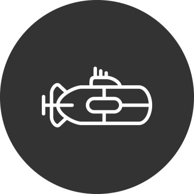 Denizaltı basit simgesi, vektör illüstrasyonu