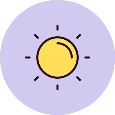 Güneş. Web simgesi basit illüstrasyon