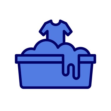 Çamaşır yıkama simgesi, vektör illüstrasyonu