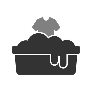 Çamaşır yıkama simgesi, vektör illüstrasyonu