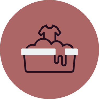 Çamaşır yıkama simgesi, vektör illüstrasyonu