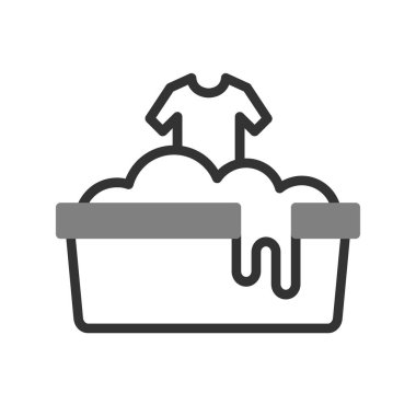 Çamaşır yıkama simgesi, vektör illüstrasyonu