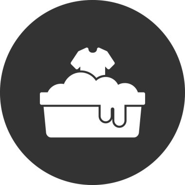 Çamaşır yıkama simgesi, vektör illüstrasyonu