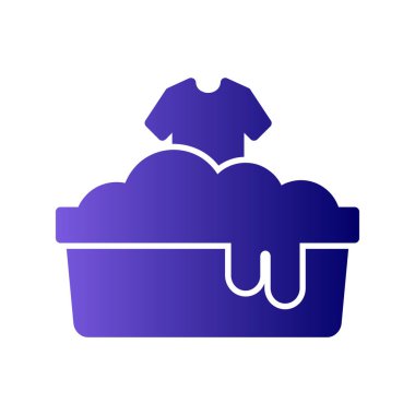 Çamaşır yıkama simgesi, vektör illüstrasyonu