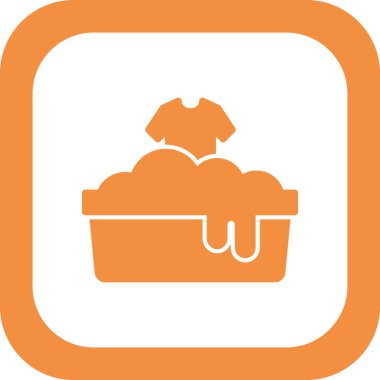 Çamaşır yıkama simgesi, vektör illüstrasyonu