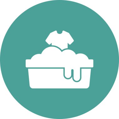 Çamaşır yıkama simgesi, vektör illüstrasyonu