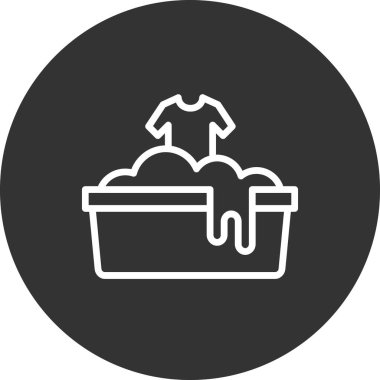 Çamaşır yıkama simgesi, vektör illüstrasyonu