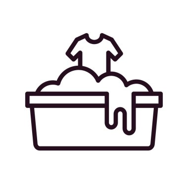 Çamaşır yıkama simgesi, vektör illüstrasyonu