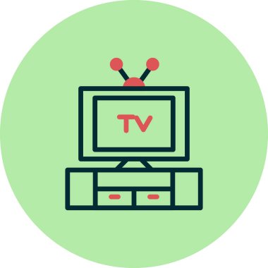 TV çizgisi simgesi, eğlence konsepti