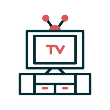 TV çizgisi simgesi, eğlence konsepti