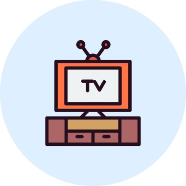 TV çizgisi simgesi, eğlence konsepti