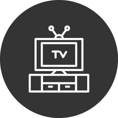 TV çizgisi simgesi, eğlence konsepti