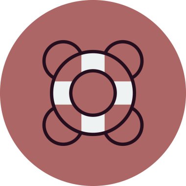 Lifebuoy basit simgesi, vektör illüstrasyonu