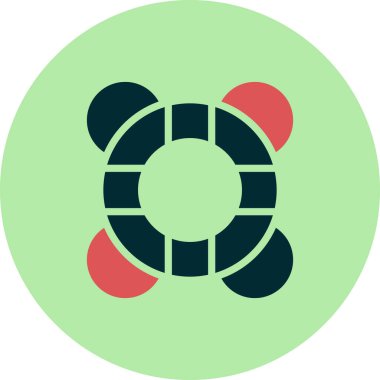 Lifebuoy basit simgesi, vektör illüstrasyonu