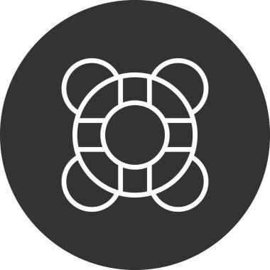 Lifebuoy basit simgesi, vektör illüstrasyonu