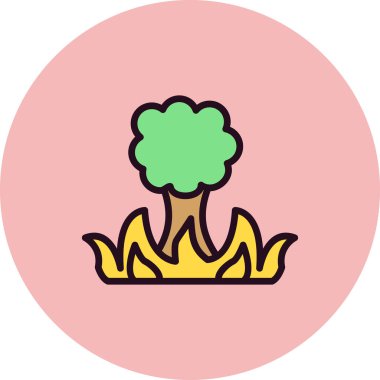 Vahşi ateş simgesi, vektör illüstrasyonu